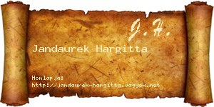 Jandaurek Hargitta névjegykártya
